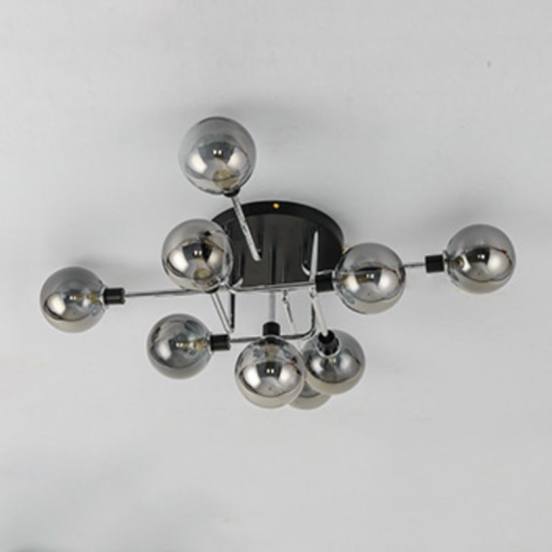 Forma de bola de vidrio al ras del techo de techo moderna luces múltiples iluminación de montaje al ras de color