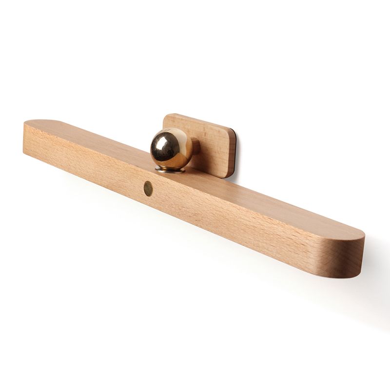 Simplicity Elongated Vanity Mirror Lights Wood Wall Light Fixtures for Bathroom