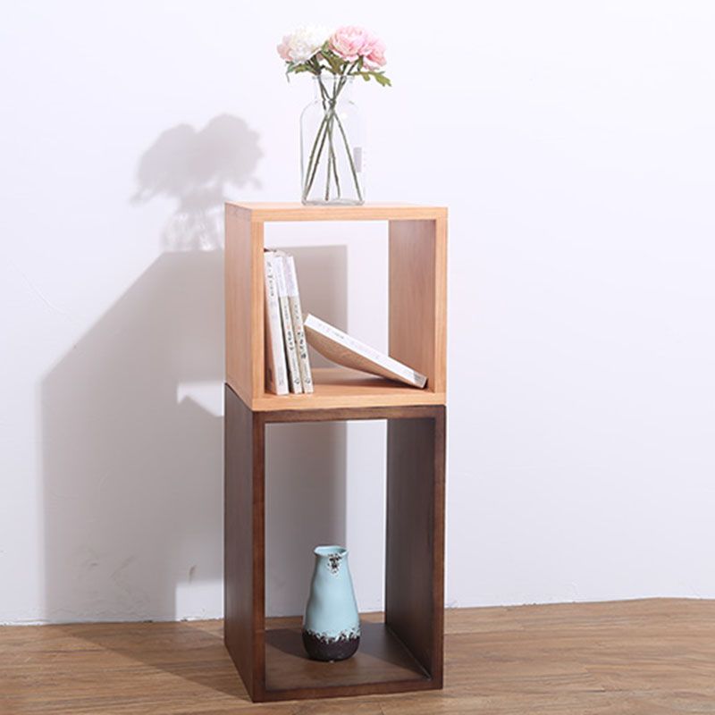 Open Back Cube Bookshelf Contemporary Wood Bookcase for Home