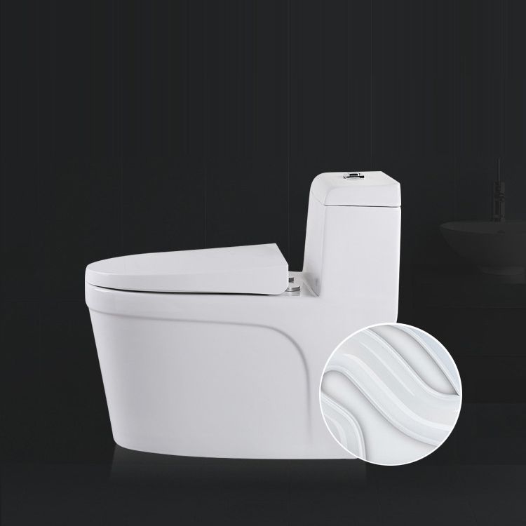 White Modern Flush Toilet Ceramic Elong One-Piece Toilet with Slow Close Seat