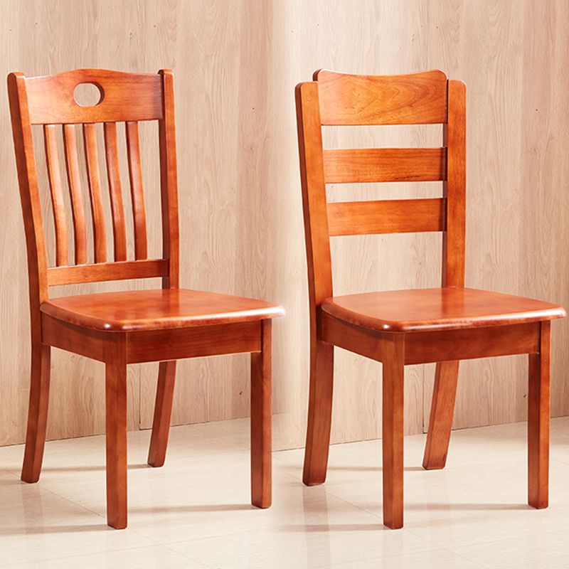 Contemporary Square Solid Wooden Chairs Armless Chairs for Dining Room