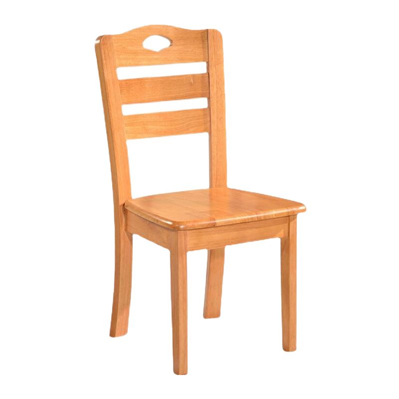 Silla de comedor moderna de madera para interiores y exteriores, silla lateral con respaldo de escalera sin brazos (juego de 2)