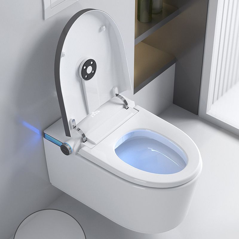 Modern White Gravity Flush Toilet One-Piece Wall Mount Toilet for Bathroom