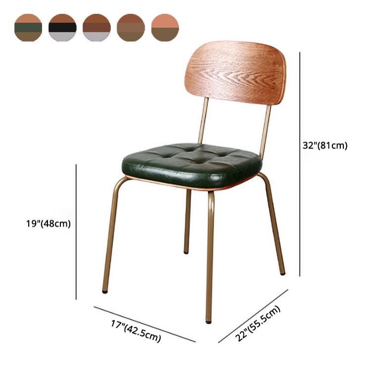 Industriële stijl PU lederen eetkamerstoelen Open rug Dineerarm zijstoelen voor thuis