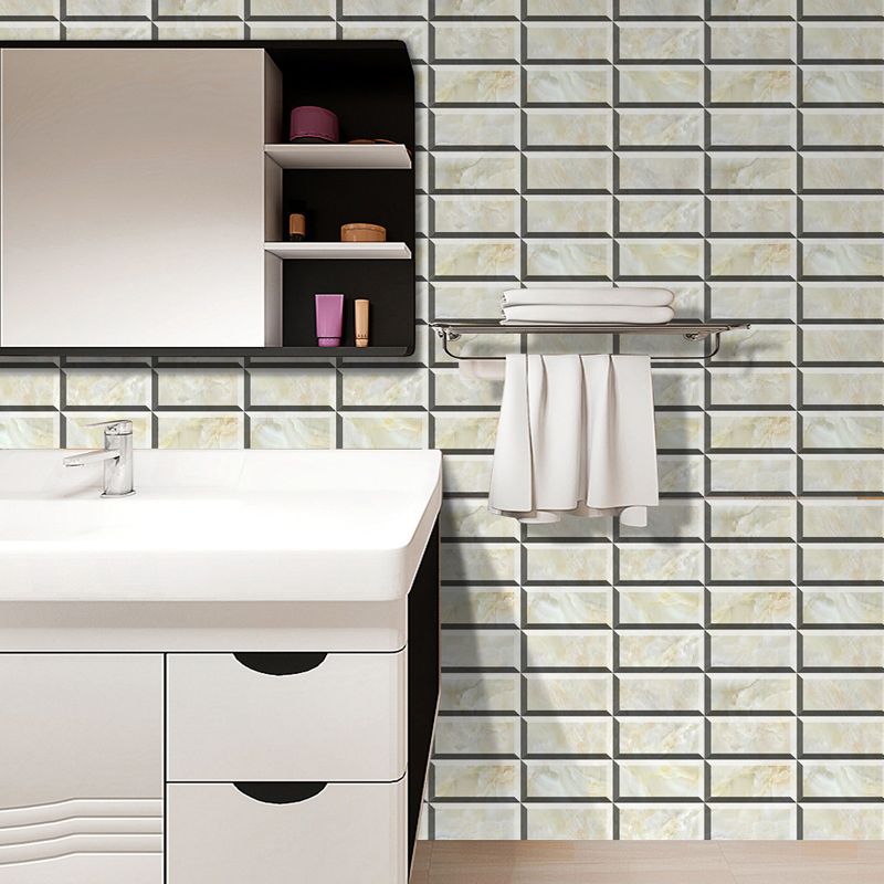 Smooth Removable Wallpaper Panels Rural Faux 3D Brick Wall Decor for Bathroom (12 Pcs)
