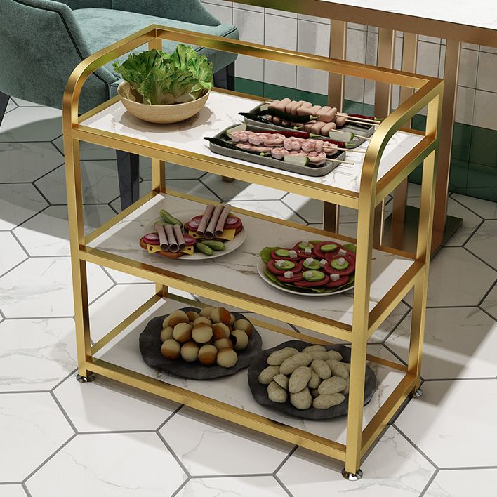 25.59"H Stationary Modern Prep Table Metal Rectangular Prep Table for Dining Room