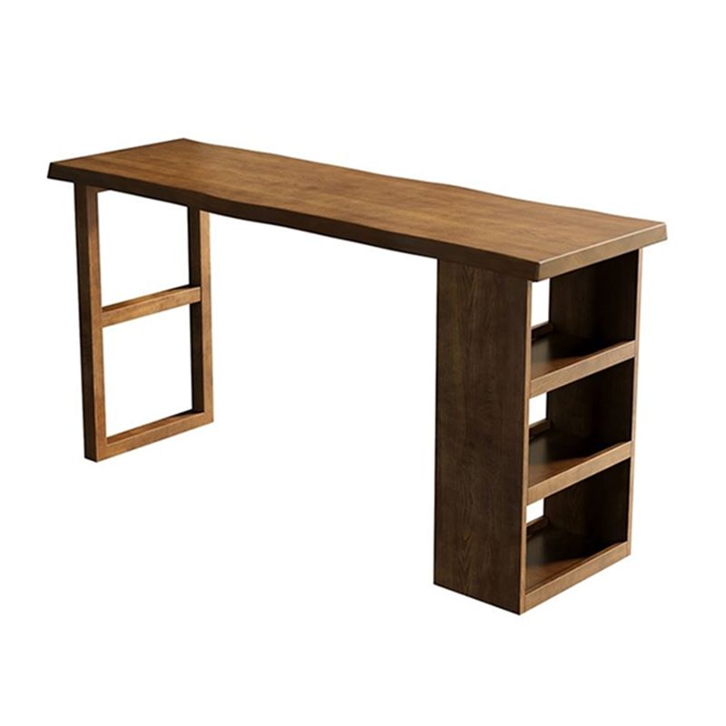 Modern Rectangle Bar Table Pine Solid Wood Bar Dining Table with Storage
