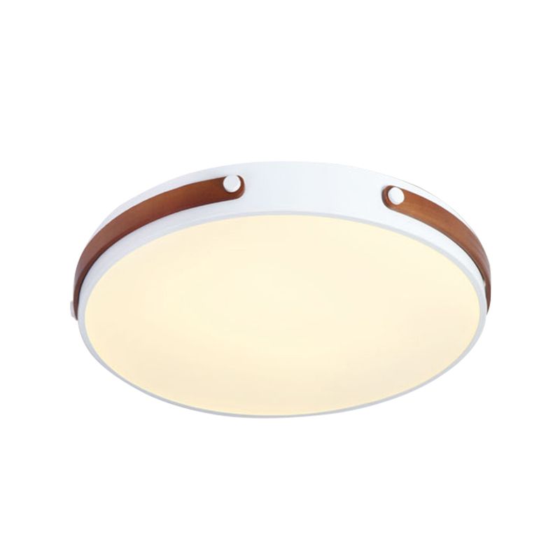 Cirkelvormige spoeling Modernistische acrylbruin/lichtbruin/roodbruine LED dicht bij plafondlamp in warm/wit licht, 16 "/21,5" breed