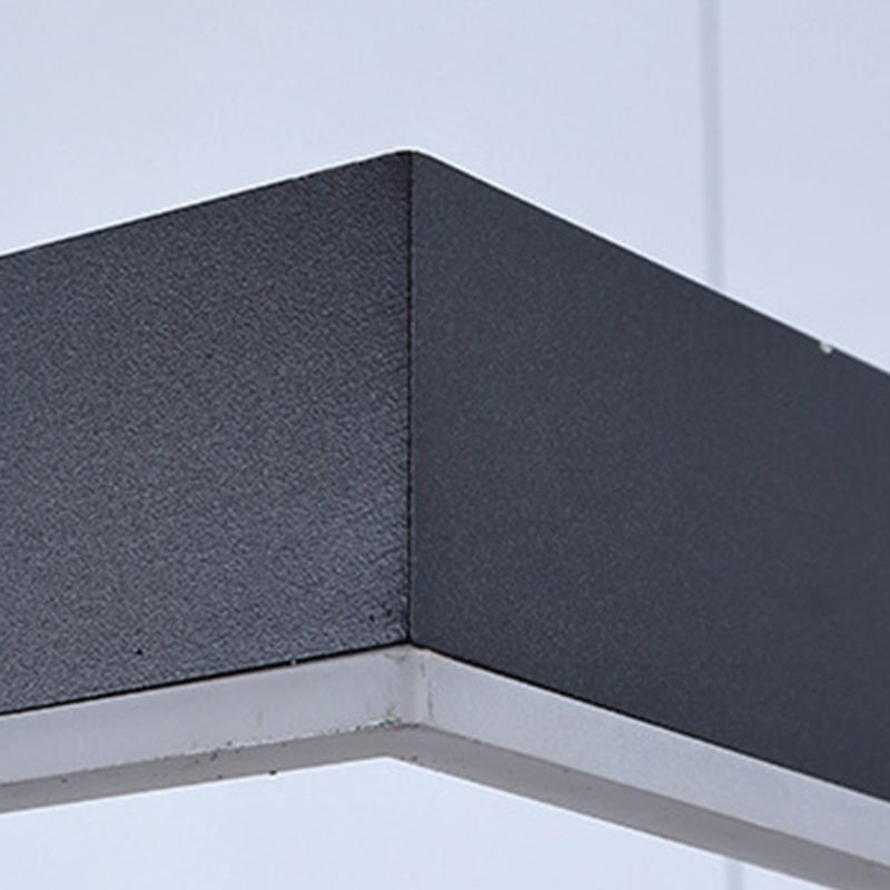 Minimalist Square LED Chandelier Metallic Living Room Suspension Light in Black