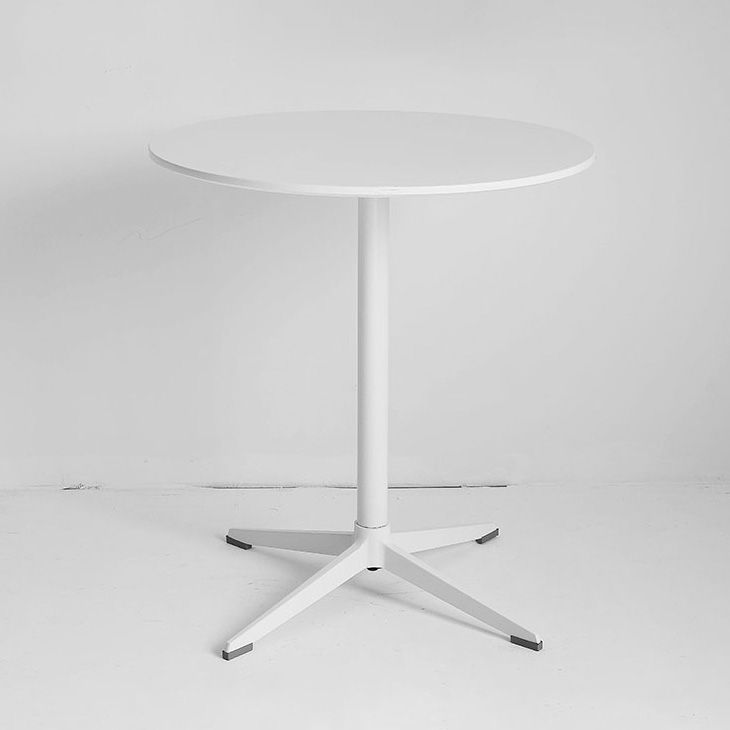 Industrial Wood Dining Table Pedestal Dining Table with Metal Base for Home Use