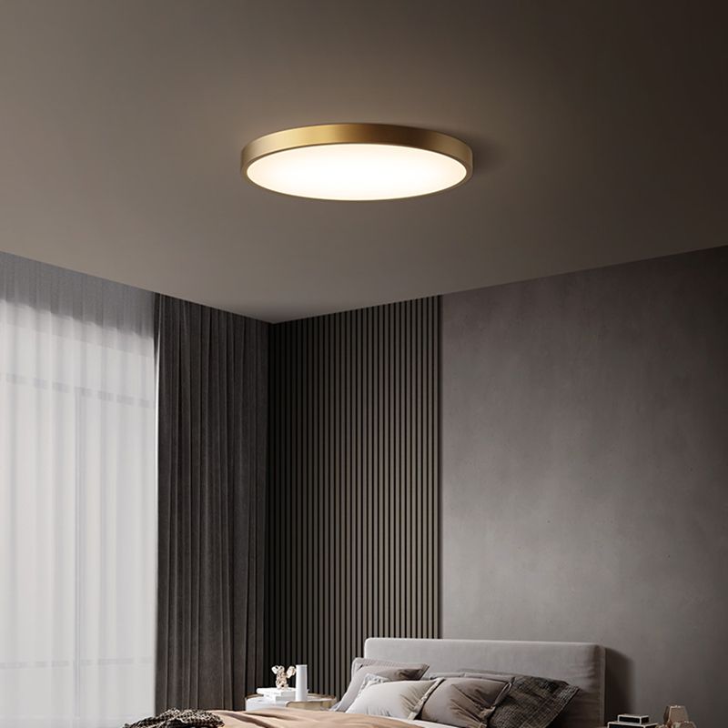 Minimalisme LED Plafond Opgezette Licht Cirkel Metaal Flush Mount Lamp voor Slaapkamer