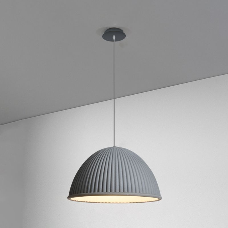 1 Light Bowl Hanging Pendant Modern Macaron Style Resin Hanging Lighting for Living Room