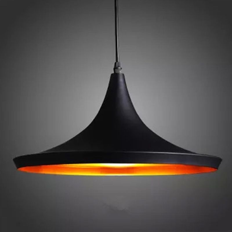 1 Light Schoolhouse Hanging Pendant Lights Industrial Style Metallic Pendant Ceiling Lights