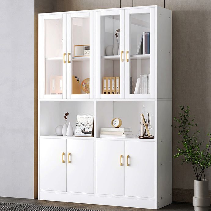 Contemporary Shelf Bookcase with Doors Vertical Bookshelf for Study Room