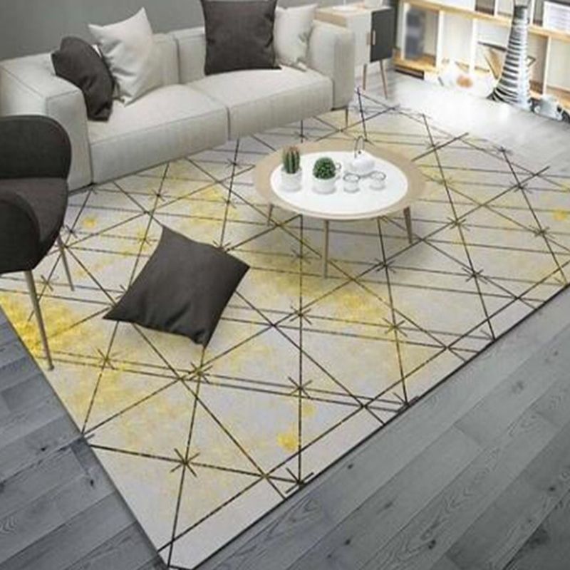 Contemporary Rug Polyester Abstract Rug Non-Slip Backing Rug for Home Decoration