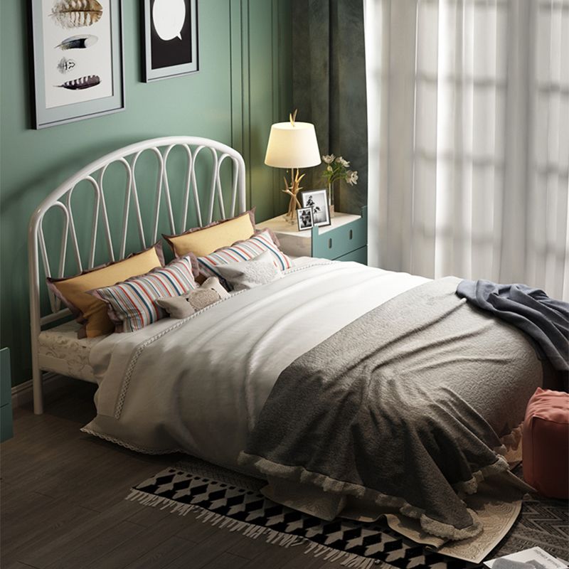 Metal Glam Open-Frame Bed 45" Tall Standard Bed with Headboard