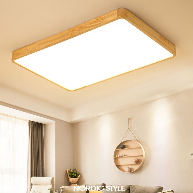 1 Light Wood Flush Mount Ceiling Light Fixtures Minimalist Bedroom Flush Mount Fixture