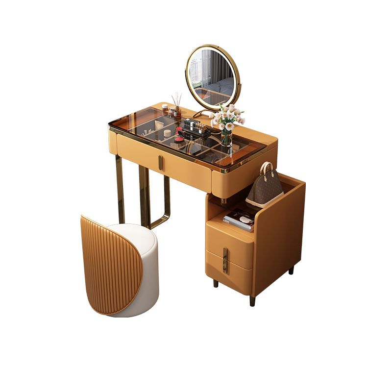Glam 23.6" H Make-up Vanity Bedroom Glass Vanity Dressing Table