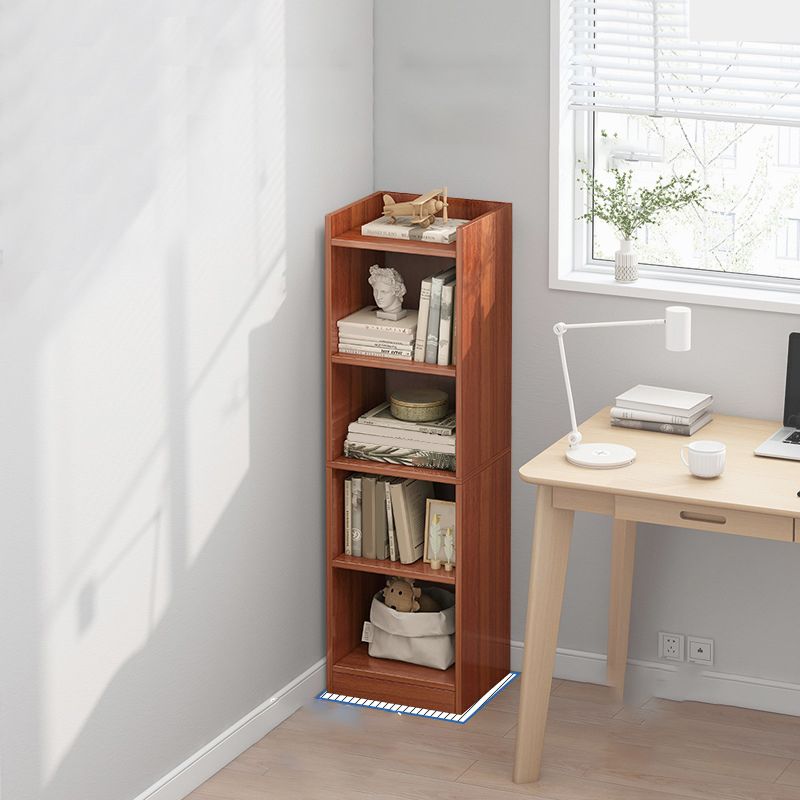Contemporary Closed Back Shelf Bookcase Engineered Wood Bookshelf for Living Room