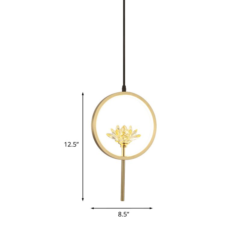 LED MINIMALISTE LOTUS PRENDANT LED LEMPORT DE PROSIDE LED AVEC RAGNE EN GOL