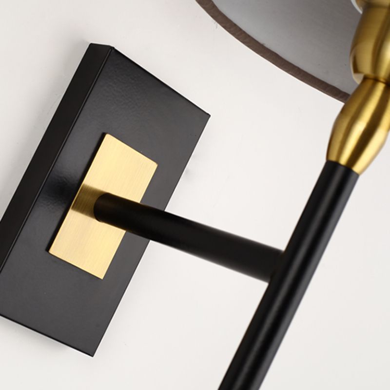 Cylinder Wall Light Fixture Modern Fabric 1 Light Wall Sconce in Brown