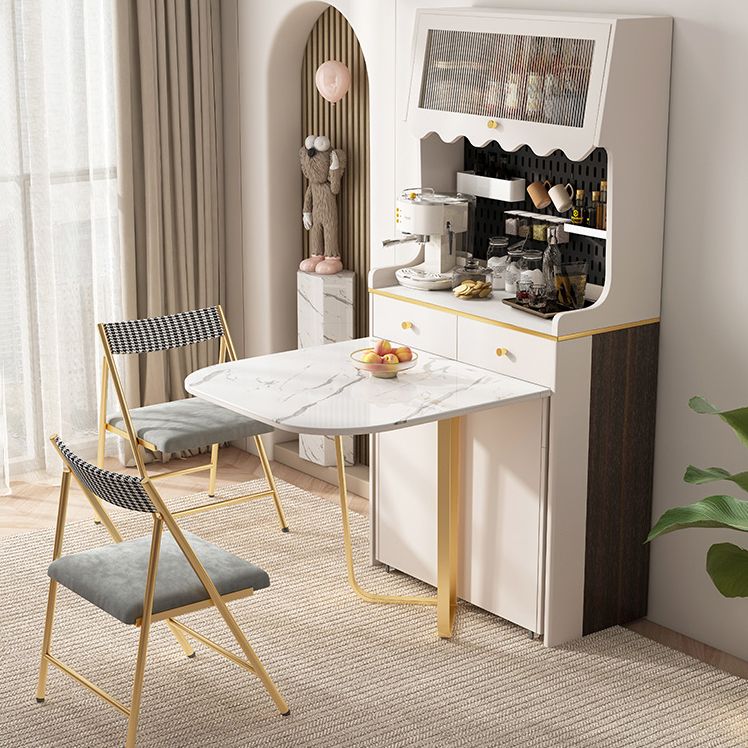 1/3/5 Piece Rectangle Shape Stone Top Dining Room Furniture Set