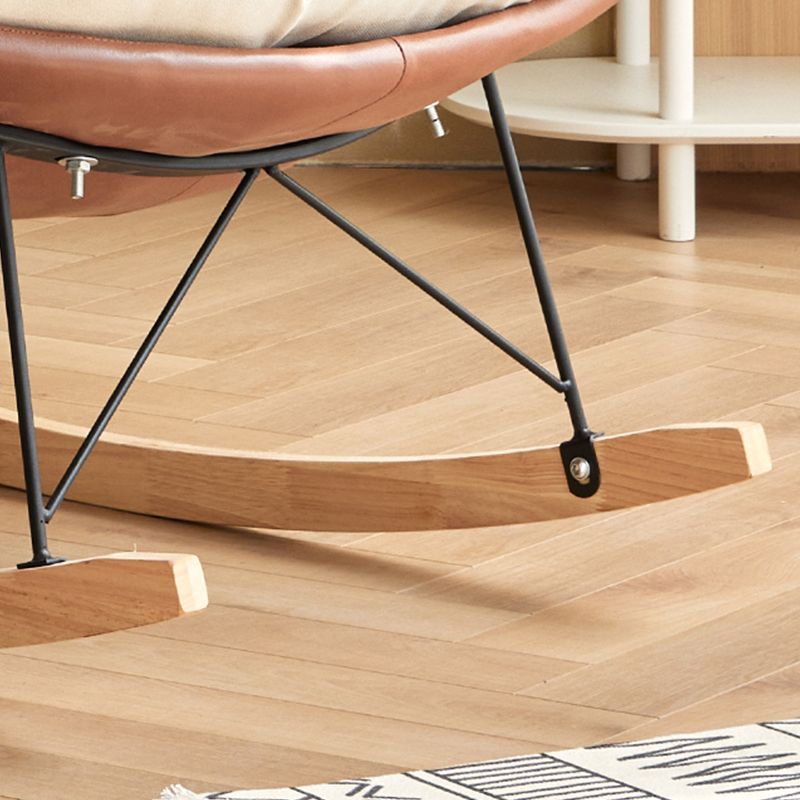 Scandinavian Parsons Chair with Beige Tufted Back and Sled Base