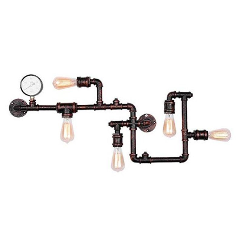 Industrial Retro Style Man Tauge Leuchte Leuchte Metall 5 Lichter Wandlampe für das Restaurant