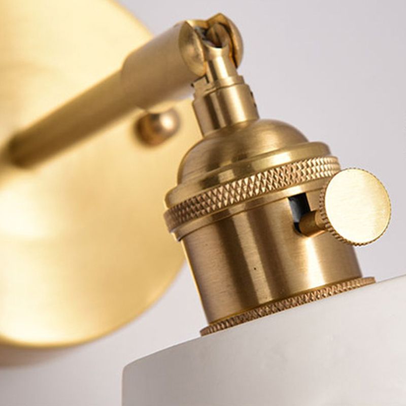 Application murale à tête simple contemporaine blanc cérame en céramique mural luminaire monté