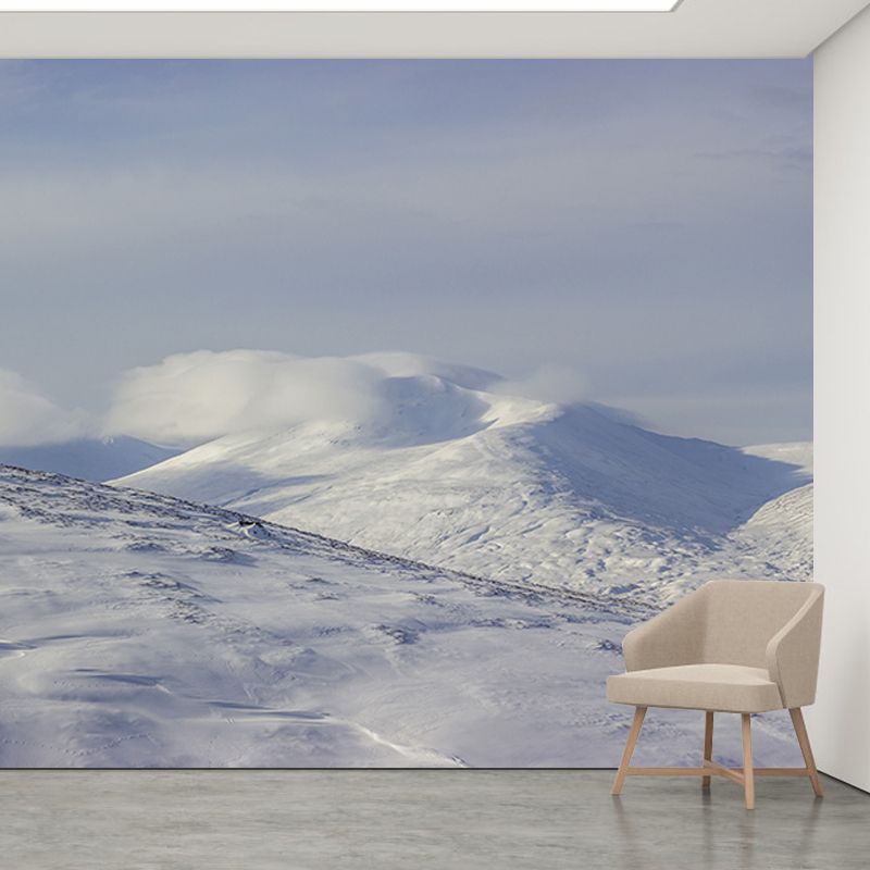 Snowy Mountain Wall Covering for Living Room Water Resistant, Custom-Print