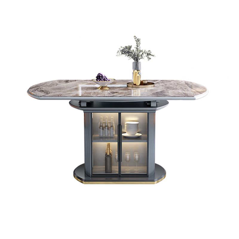 Modern Style Stone Furniture 1/5/7/9/11 Pcs Round Shape Dinette Table with Dining Chair