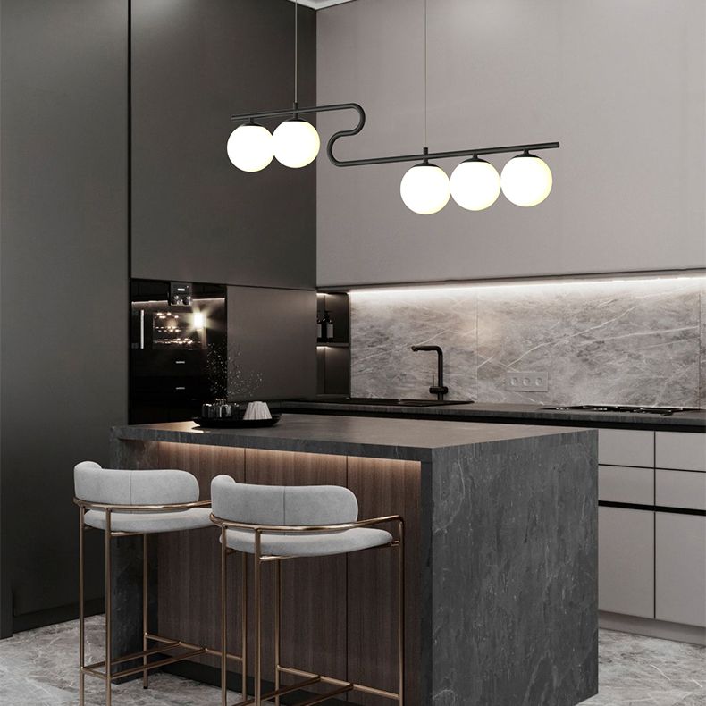 Sala da pranzo globale Isola Luce Light Glass Luce a soffitto in stile moderno