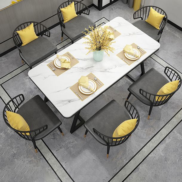Modern 1/2/5/7 Pieces Dining Set White Stone Top Dining Furniture