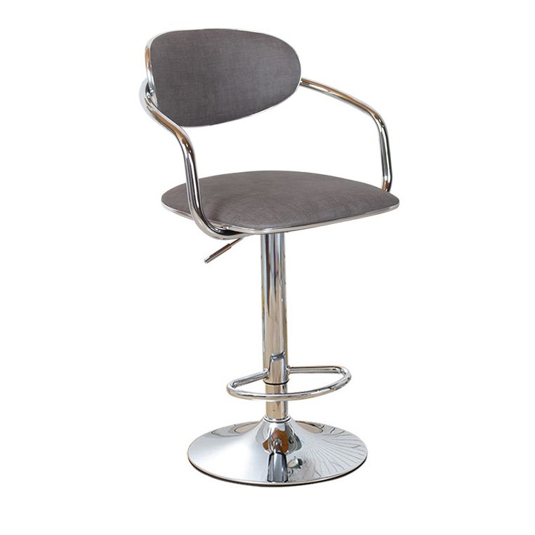 Modern Metal Low Back Bar Stool Armed Adjustable Swivel Bucket Counter Stool