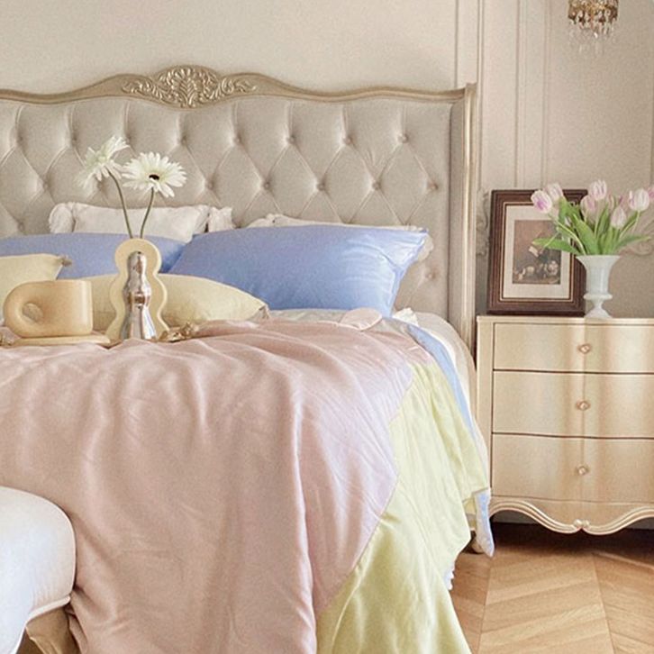 Modern Adjustable Height Bed Upholstered Headboard Standard Bed