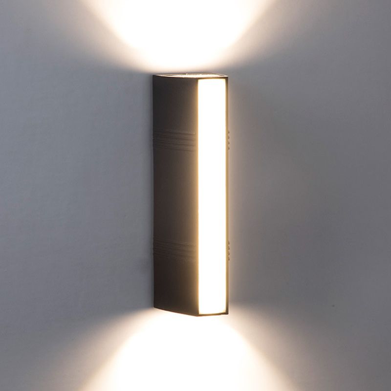 Nordic Aluminum Wall Light Waterproof Cuboid Wall Washer in Black for Outdoors