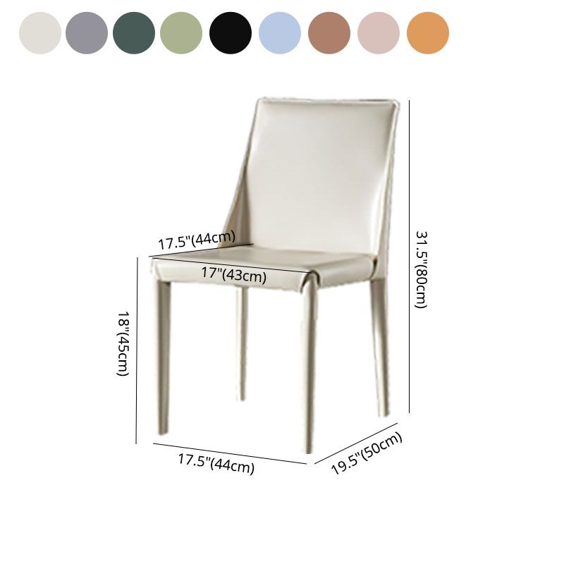 Silla auxiliar para el hogar de cuero estilo silla de montar Parsons Silla de comedor con acabado mate