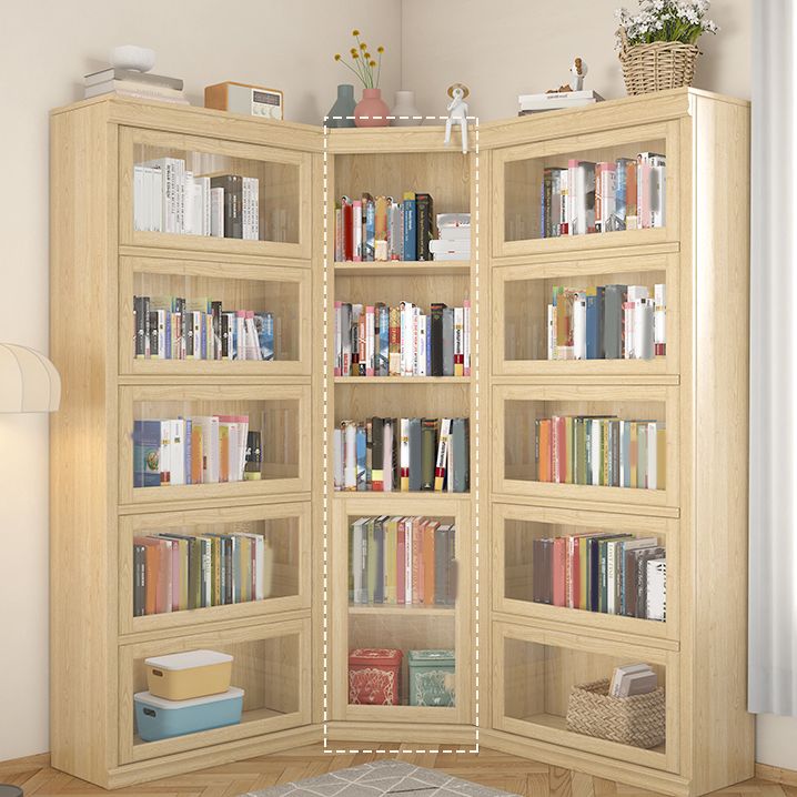 Contemporary Standard Bookshelf Wood Engineered Bookcase with Doors