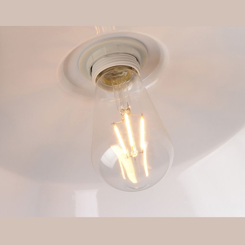 Black Antique Flush Mount Ceiling Light 1-Light Warehouse Semi-Flush Mount Ceiling Fixture