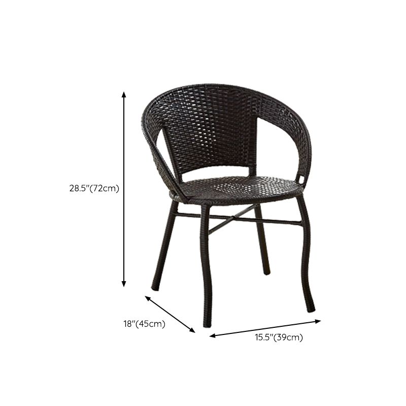 Contemporary Outdoors Dining Chairs in Metal Frame Stacking Chairs