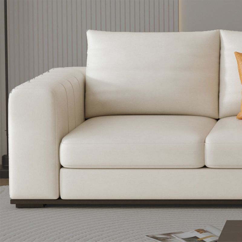 Contemporary Faux Leather Living Room Square Arm Standard Seating