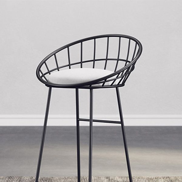 Scandinavian Design Upholstered Bar Stools Armless Stools with Cushion