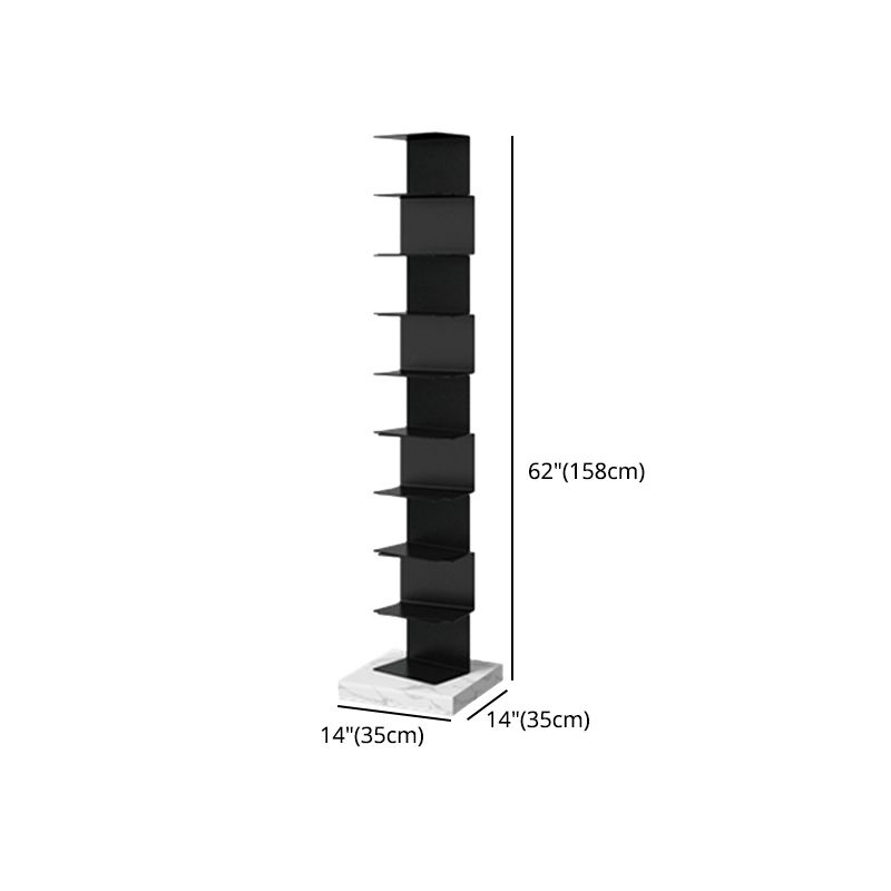 Modern Style Vertical Bookshelf Closed Back Metal Bookcase for Home