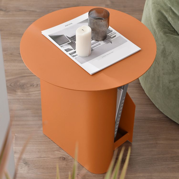 Contemporary Round End Table 18.5" Tall Metal Pedestal Side Table