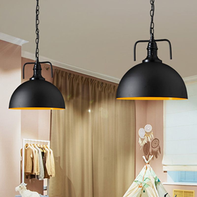 Pot Cover Metallic Hanging Light Vintage Single-Bulb Restaurant Beleuchtung Anhängeranlage