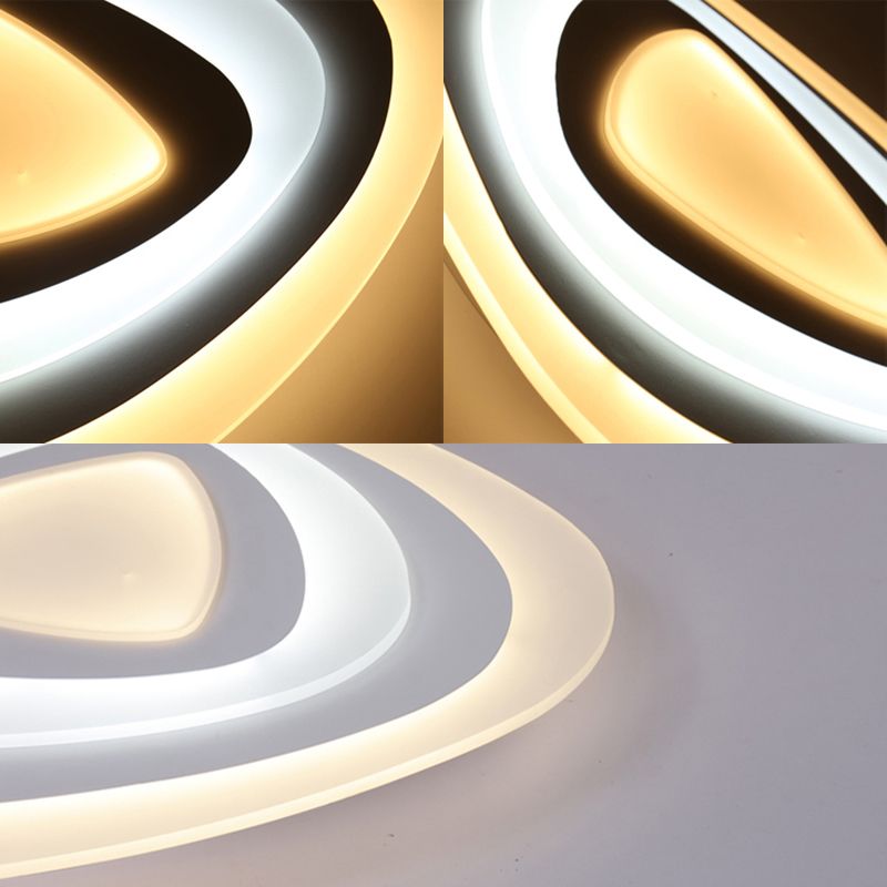 19.5"/23.5"/31.5" Wide LED Bedroom Flush Mount Lamp with Ultrathin Acrylic Shade White Ceiling Light in Warm/White Light