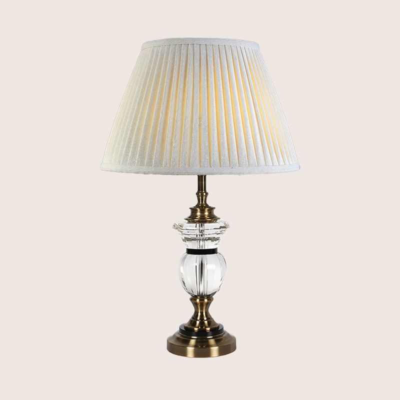 Curvy Fabric Task Lighting Contemporary Clear Crystal 1 Bulb Reading Lamp in White
