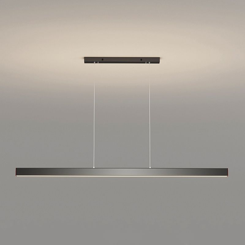 Modern Metal Island Lamp Linear 1-Light Restaurant Pendant Light with Acrylic Shade