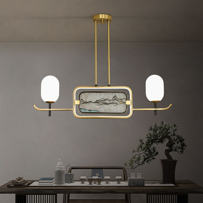 Accesorios de iluminación de la isla de cilindro modernos de vidrio 3 iluminación colgante de luz