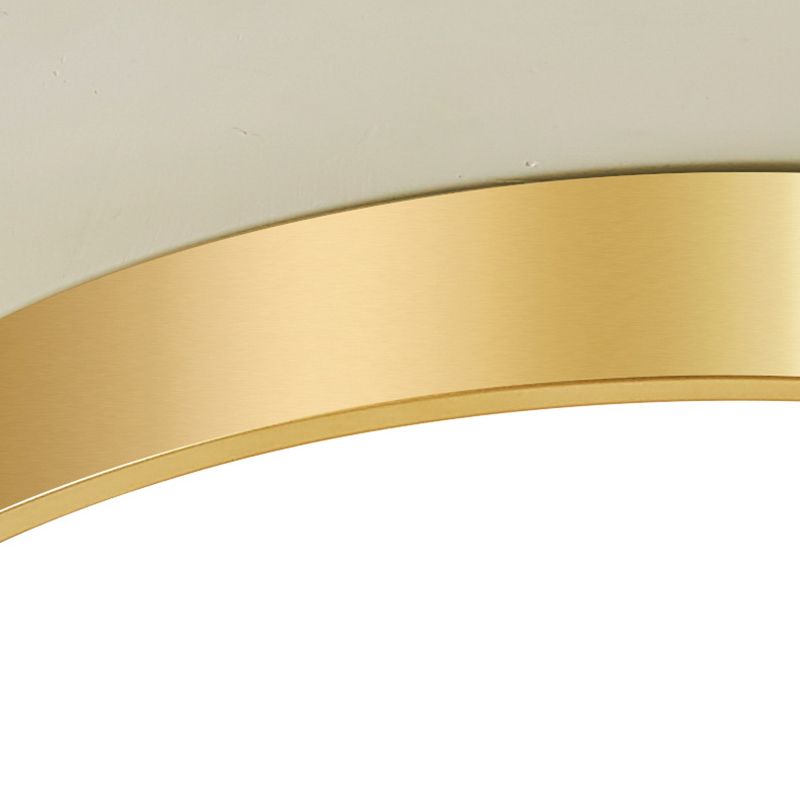 Gold Drum Metal Flush Mount Ceiling Lighting Modern Minimalist Style LED Living Room Flush Lamp